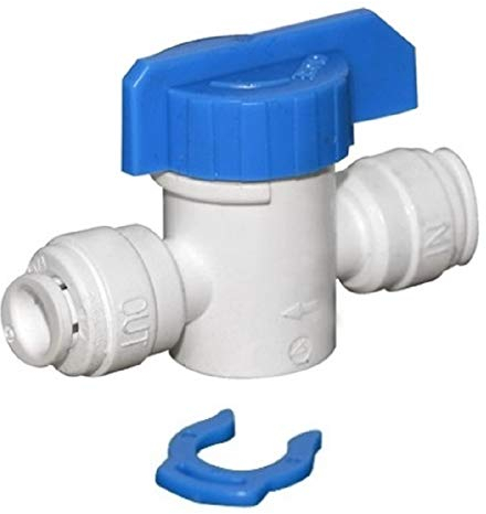 2x Absperrhahn Kugelhahn Ventil 1/4 Zoll Osmose Wasserschlauch. Filter Adapter Anschluss Spülventil Verbinder für Filtergehäuse Wasserfilter Anlage Umkehr Osmoseanlage Kühlschrank Kupplung Muffe