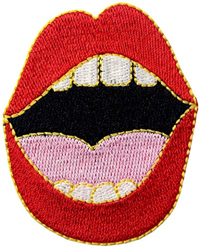 Lady's Sexy Red Lips Embroidered Mouth Badge Iron On Sew On Patch