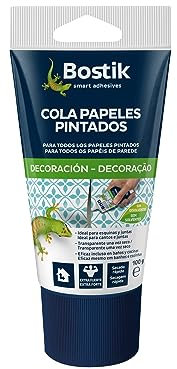 BOSTIK COLA PAPELES PINTADOS Blanco, Cola Papel Pintado Pared, Adhesivo Reparador, Acabado Final Transparente, Todo Tipo de Papeles Pintados, Ideal para Esquinas y Juntas, Listo para Usar, Tubo 100 g