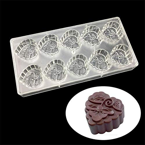 Vak San Valentino Giorno Regalo a Forma di Cuore Policarbonato Cioccolato Stampi,Fiore Motivo Cottura Al Forno Plastica Teglie e Stampi Vassoio Caramella Gelatina Pudding Preparazione Torte Attrezzi