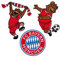 FC Bayern München Aufnäher - 3er Set - Patch FCB - Plus gratis 1 x FCB Autogrammkarte unserer Wahl
