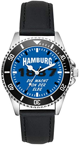 KIESENBERG Herrenuhr Armbanduhr Hamburg Geschenk Artikel Idee Fan nalog Quartz Lederarmband Uhr L-6044
