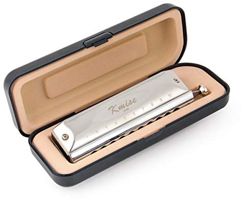 Kmise Harmonica Harfe Mund Orgel Phosphor Schlüssel von C 10 Löcher mit Gehäuse (Chromatisch)