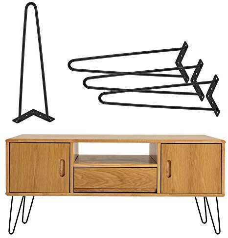 Beine für Möbel, Möbelfüße Tischfüße Couchtisch Kommodenfüße 4 Stück Hairpins Legs Haarnadelbeine Tischbeine Metall Tischgestell Möbelbein Austauschbare 40cm Schwarz