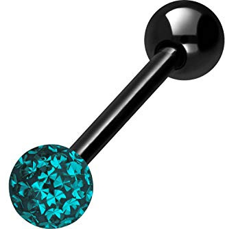 PIERCINGLINE Titan Barbell | EPOXY & TITAN KUGEL | Piercing Stab Brust Zunge | Farb- & Größenauswahl