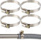 Schlauchschellen mit Schneckenantrieb, 4 Stück, Spannbereich Ø 40-60 mm, für 2 Schläuche, W2 Edelstahl, Kreuzschlitz SW7, 9 mm Bandbreite, Fixierung von Waschmaschine, Spülmaschine Anschluss