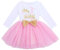 FYMNSI Kleinkinder Mädchen Mein 3. Geburtstag Kleid Baumwolle Langarm Tutu Tüllkleid Pailletten Schleife A-Linie Prinzessin Partykleid Fotoshooting Outfit Kostüm Rosa - Mein 3. Geburtstag 3 Jahre