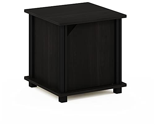 Furinno Simplistic Beistelltisch mit Stauraum, Espresso/Schwarz