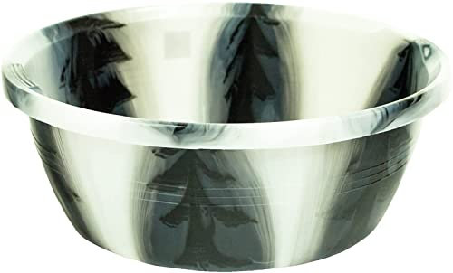 Tie-dye Design Multipurpose Circular Round Plastic Washing Up Bowl Basin Tub Kitchen (20 INCH, BLACK)
