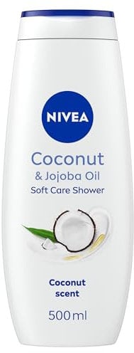 NIVEA Coconut & Jojoba Oil Shower Cream (500ml), Moisturising Body Wash with Coconut and Jojoba Oil, Caring Body Wash for Women, for Soft and Supple Skin