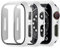 Miimall 2 Stücke Hülle Kompatibel mit Apple Watch Series 6/SE/5/4 44mm Glas Displayschutz, Ultradünne PC Schutzhülle Vollschutz Kratzfest Glas Schutzfolie Schutz Hülle für iWatch 44mm - Weiß