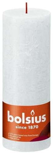 Bolsius Stumpenkerze Cloudy White Ø68 mm - Höhe 19 cm - Weiß - 85 Brennstunden