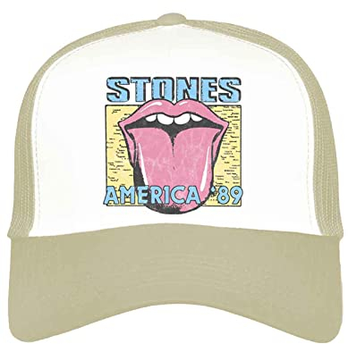 The Rolling Stones Baseball Cap America 89 Tour Map Nue offiziell Sand trucker