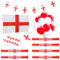 Toyland® 50-teiliges England-Partydekorationspaket – 10 m Wimpelkette, 12 Handflaggen, 5 Fuß x 3 Fuß große Flagge, 30 Latexballons und 6 Bang Bang Sticks – Euro/WM-Fußball