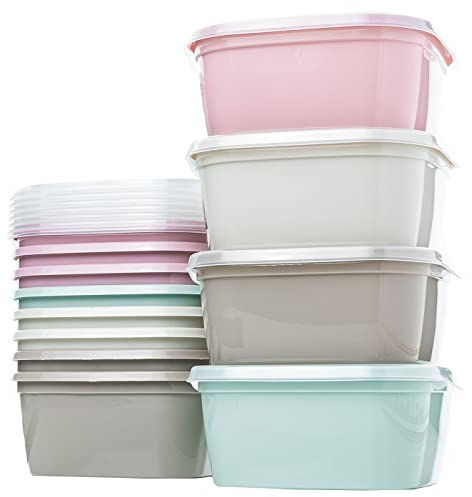 QILZO Pack 12 Recipientes de Plástico 1L Recipiente para Comida Recipientes para Alimentos Sin BPA Fiambreras Apto para Microondas, Lavavajillas, Congelador, Recipientes con Tapa