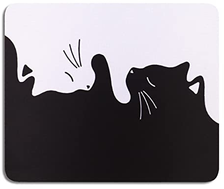 AOKSUNOVA Mauspad Klein Mauspad mit Motiv rutschfeste Mousepad Katze 24 x 20 cm Mausunterlage
