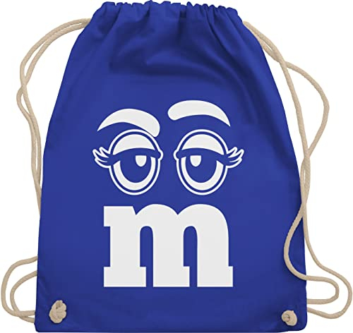Shirtracer Turnbeutel Rucksack - & Fasching - Taschen - M und M Augen Karneval I Fastnacht I Fasnacht I Fasnet - Unisize - Royalblau - gym bag festival karnevalsbeutel faschings mm juterucksäcke