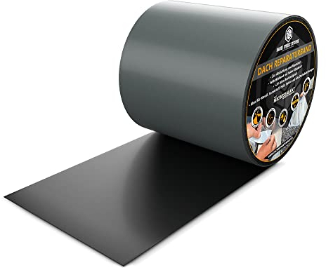 HSS Dach Reparaturband selbstklebend mit MicroSealant Klebstoff – für Dach & Abdichtungen – wasserdichtes Klebeband – Grau – 150 mm x 5 m