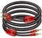 SKW 14AWG Speaker Cable, OFC Copper, Shielded Speaker Cable Set with Gold-Plated Banana Plug, Fork Lug Screw Plug, Braided Cotton Fabric (3M, Red)