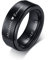 FLHEART Personalisierter Edelstahl Spinner Ring Herren: Individuell Schwarz Spinner Fidget Ehering Versprechen Ring Verlobungsring für Ihn Ehemann Freund, 8mm Breite Gravieren Ringe mit Namen