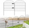 FOREHOGAR Gartenzaun und Tor aus Metall, 71.1 cm (H)x3.6 m (L), 1 Tor + 4 Paneele, rostfreie Zaunbordüre, Tierbarriere für Hunde, kein Graben Zaun, Landschaft, ECG2827 Schwarz