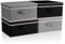 BrilliantJo Storage Boxes with Lid, Foldable Clothing Storage Basket case with Handle for Closet, Bedroom, Home, 33.5L x 31.75W x 17.5H(cm) Grey+Black