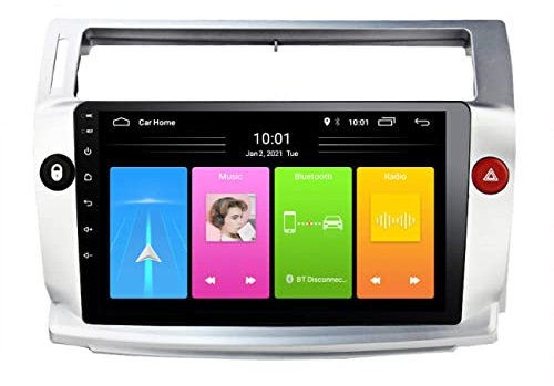 Radio de Coche Android 10 para Citroen C4 C-Triomphe C-Quatre 2004-2009, Reproductor Multimedia Auto Radio con Bluetooth Manos Libres, WiFi 2g+16g, reproducción de vídeo 1080P