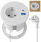 Toma empotrable para encimera USB C PD20W, toma eléctrica USB, bloque de toma escalable para encimera, cocina, oficina 2500 W/10 A, 2 m cable