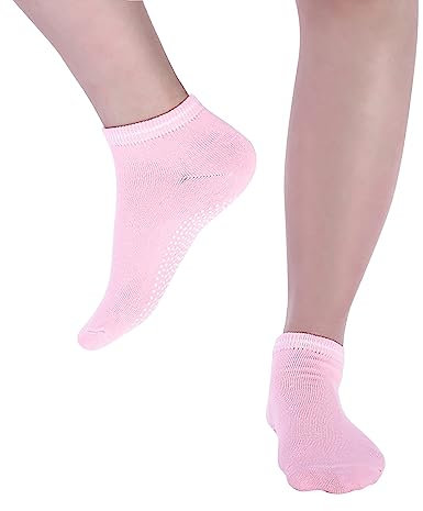 Damen-Socken, einfarbig, rückenfrei, rutschfest, für Yoga, Knöchel, Sportsocken, rutschfeste Hausschuhsocken, rose, Einheitsgröße