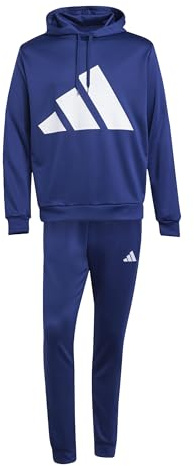 adidas Men's BIG LOGO FRENCH TERRY HOODED TRACKSUITS, dark blue, S