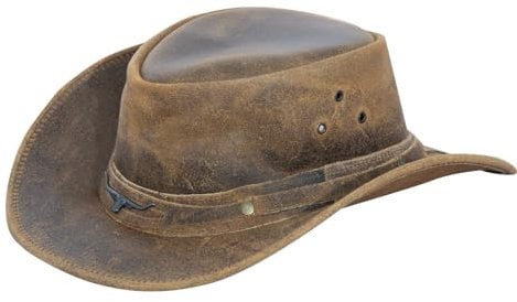 Infinity Leather Cowboy Aussie Echtes Leder Hut Australisch Braun Western Outback Busch Hut