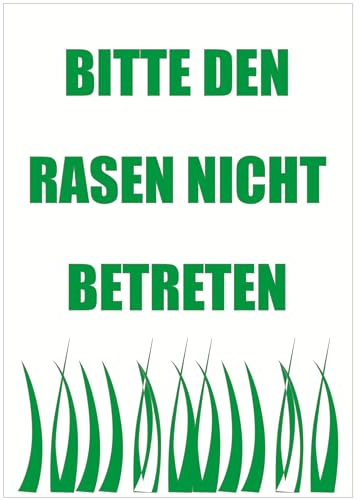 Indigos UG - Schild Bitte den Rasen nicht betreten - 148x210mm - Hotel, Firma, Schutz, KITA, Arzt, Praxis - Sicherheit - Warnung - Aluverbundplatte 3mm, Wohnung - Hinweisschild - Warnschild