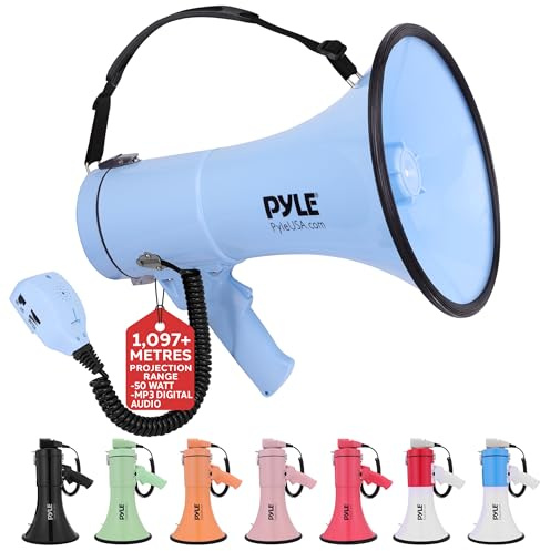 Pyle Megaphon mit Sirene & Mikrofon – 50W