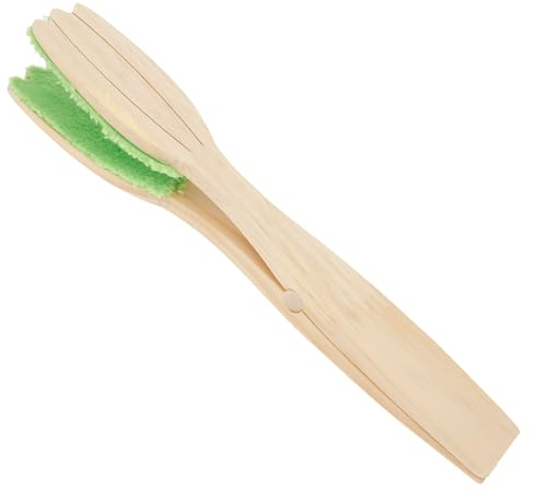 Leaf Cleaning Tongs, Plant Leaf Cleaning Brush with Wood Handle Portable Plant Dust Cleaning Brush for Removing Dust from Both Sides of Plant Leaves Leaf Dust Cleaner, Leaf Cleaner for House Plants