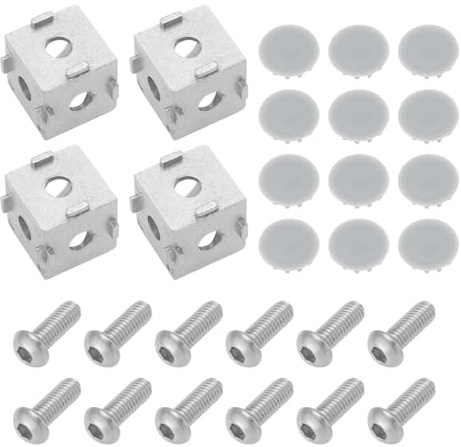 LT Easiyl 3-Way Corner Bracket Cube 20x20x20mm, 4-Set | Aluminum Alloy Block, For Aluminum Extrusion Profile, 3D Printer Accessories, With Screws