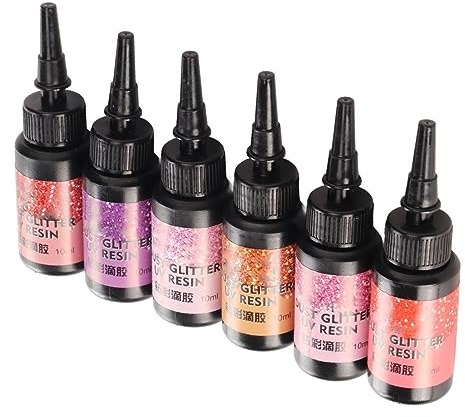 Resin Glue, Colored Resin Aluminum Foil Sealing 10ml Each Fast Curing Pen Shaped Portable for Crafts (Red Series)