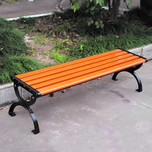 Outdoor Wrought Iron Garden Bench with Backrest and Armrests Park Bench for Porch Lawn Garden Patio Outdoor Bench for Relaxing in Style and Comfort