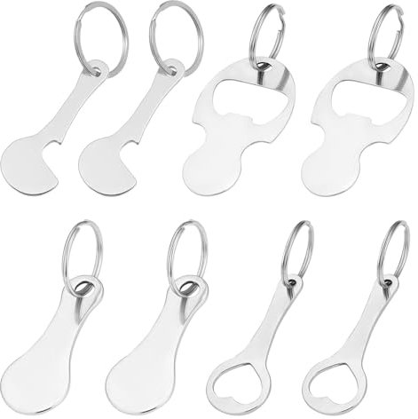 8 Pcs Shopping Trolley Tokens, Shopping Trolley Release Key Metal Supermarket Trolley Coin Reusable, Pound Coin Trolley Token Universal Shopping Cart Coin Keychain