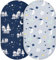 Yukkidds 2er Pack Baby Spannbettlaken Spannbetttücher 81 x 41 cm Elastizität Atmungsaktiv Mikrofaser Matratzenbezug Laken für Kinderbett Beistellbett Babybett, Dunkelblau