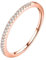 Grewod Trauringe Rosegold 585 Damen Zart 1 MM Weiß Rund Moissanit Stein Ring Schlicht Größe 56 (17.8)