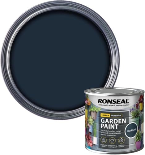 AOC24 Garden Fence Paint 250ml – Multi-Surface Exterior Matt Finish for Wood, Brick, Metal, Stone & Terracotta – Waterproof, Resists Fading, Cracking & Peeling – Black Bird