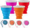 4 Pcs Gobelet Pliable de Voyage, Verre Pliable de Voyage, Tasse en Silicone Pliables, Gobelets de Camping Silicone Réutilisables Portables avec Couvercle pour Camping Pique-nique Randonnée