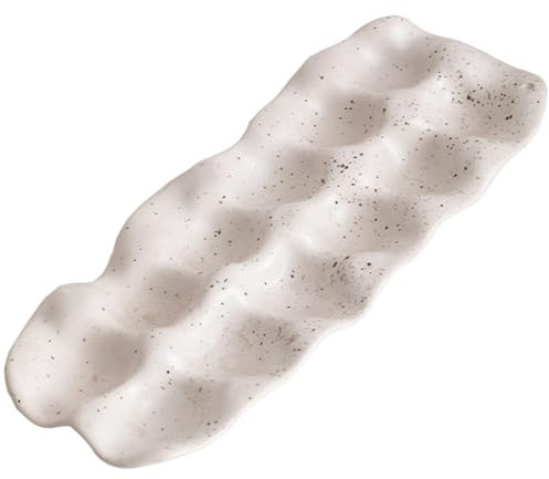 Porte-œufs, porte-œufs en céramique 12 grille minimaliste et moderne plateau de rangement réutilisable facile à laver pour comptoir de cuisine, réfrigérateur