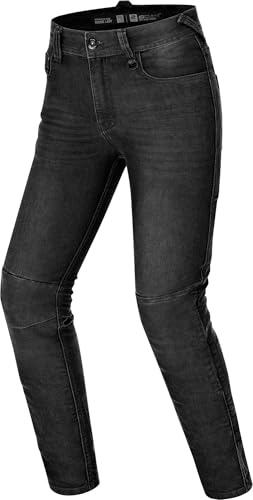 SHIMA Ridge Motorrad Jeans Herren mit Protektoren GFLEXX Knieprotektoren Cordura Motorradhose Kurzgrößen Hosen für Mann Protektorenhose Jeanshose Urban Stretch Textilhose (Männer, Schwarz, 34/34)