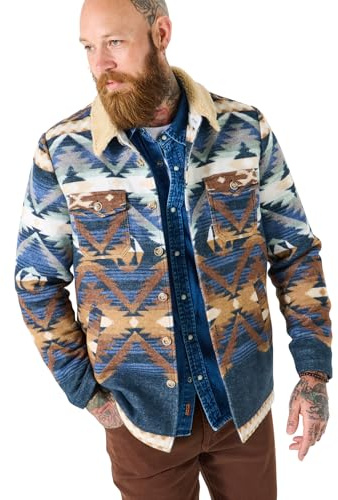 Joe Browns Herren Aztec Print Winter Overshirt Hemd, blau, S