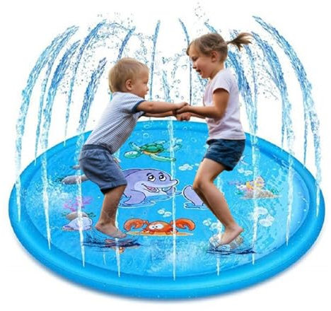 Nybhyjka Splash Pad For Kids Sprinkle And Splash Play Mat Sprinkler Pool For Kids Outdoor Play Fun Backyard Fountain Play Mat For Baby Girls Boys Children Or Dog