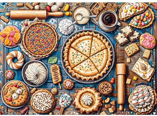 TangComplete Puzzle 1000 Teile für Erwachsene und Kinder, Impossible Game, Puzzles-Geschenk, Clevere Rätsel, Puzzles Farbenfrohes, Puzzle mit Bunte Desserts-Motiv