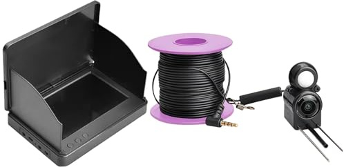 Tragbarer Video-Fischfinder, Kamera, Unterwasser-Angeln, 10,9 cm LCD-Monitor, achteckiger Kreis, Nachtsicht, wasserdichte Kamera, Freisprechhalterung, 15 m langes Kabel