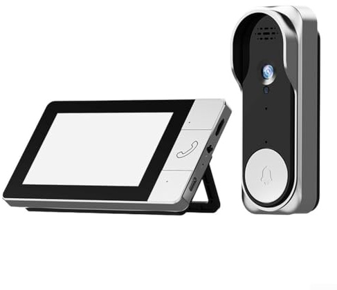 Doorbell Camera Wireless, 4.3 Inch Screen Doorbell Camera with 1080P HD Video, Two-Way Audio, IP65 Waterproof and 130° Wide Angle Lens, No WiFi Required