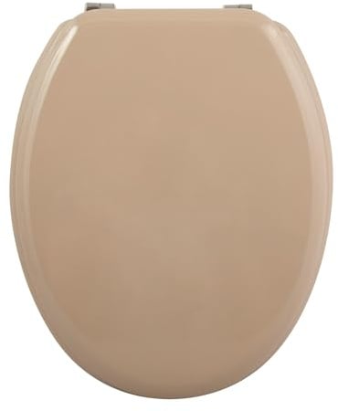 Well Home Asiento WC, con bisagras acero inoxidable, acabado, color beige